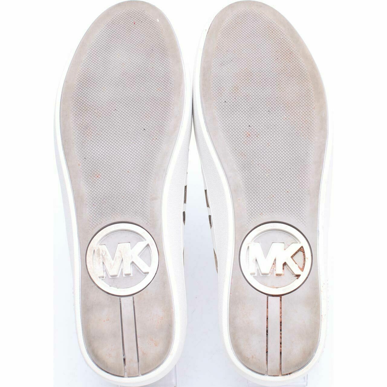 Michael Kors Optic White Nwob "Mimi" Leather In White/Silver Sneakers