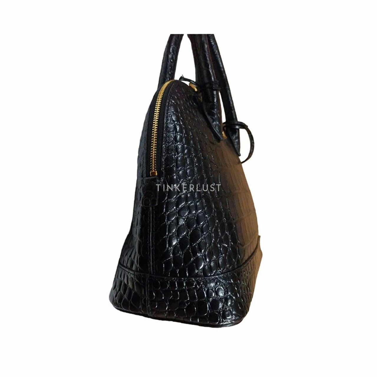 Balenciaga Ville Small B Croco Black GHW Satchel