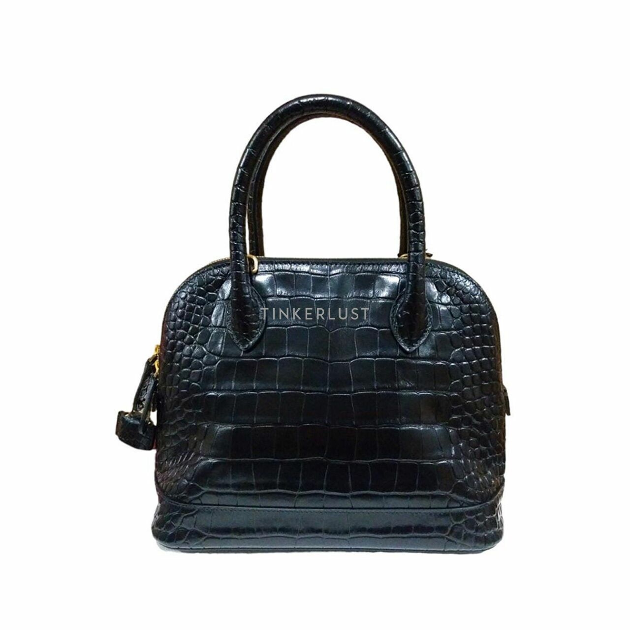 Balenciaga Ville Small B Croco Black GHW Satchel