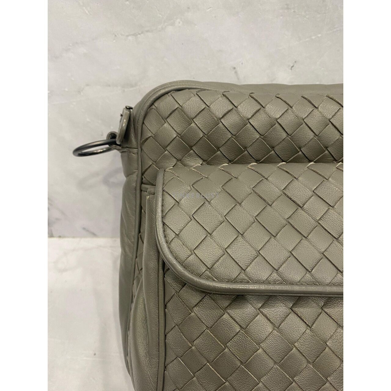 Bottega Veneta Intrecciato Leather Grey SHW Sling Bag