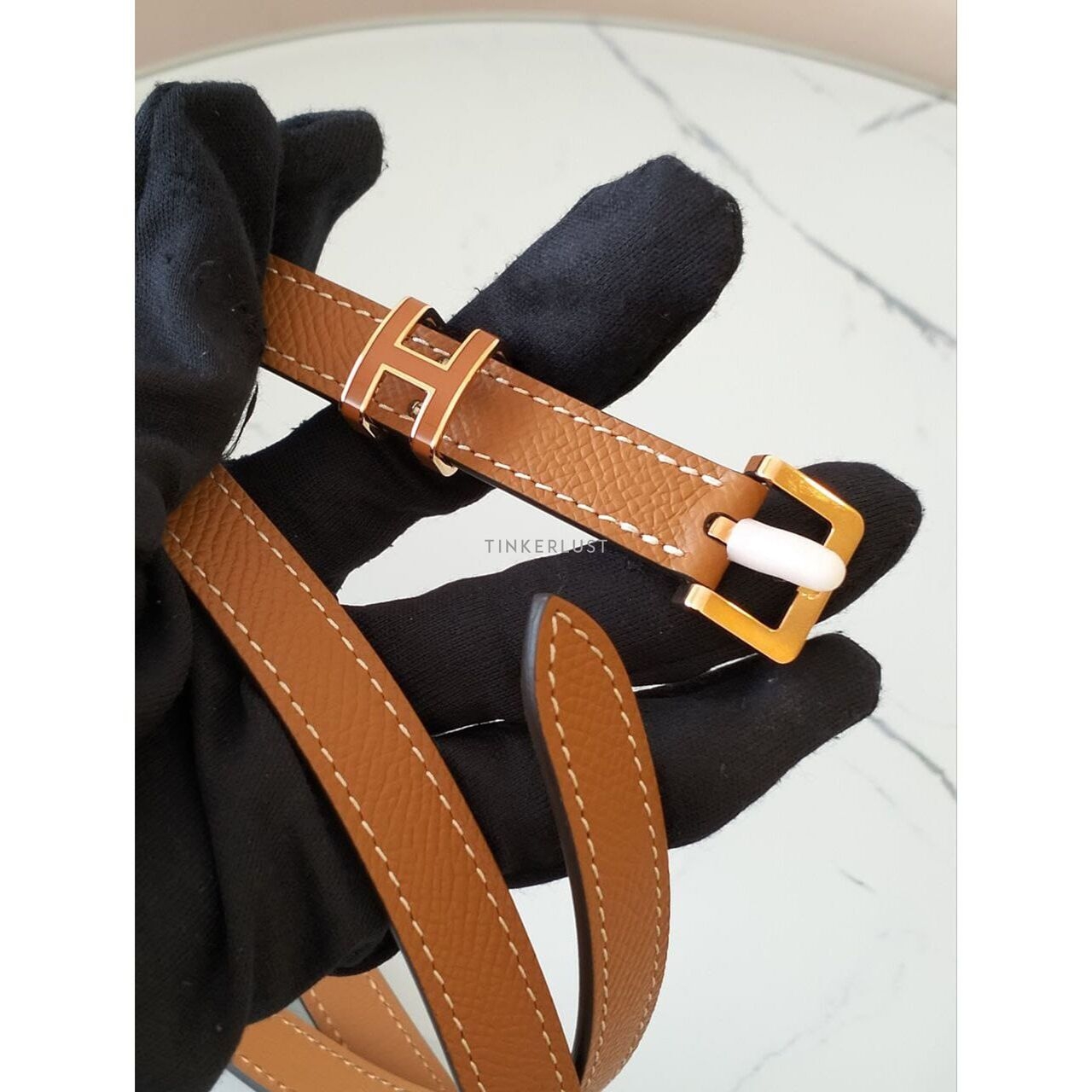 Hermes H Pop in Gold RGHW 85 Belt