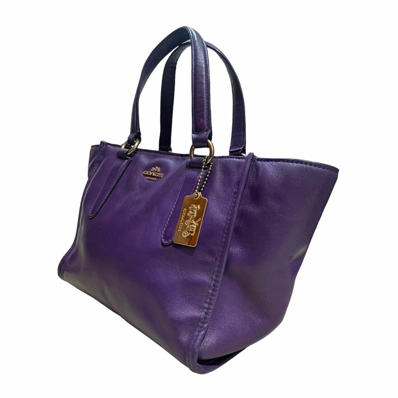 Coach Crosby Carryall 21 In Crossgrain Leather Purple