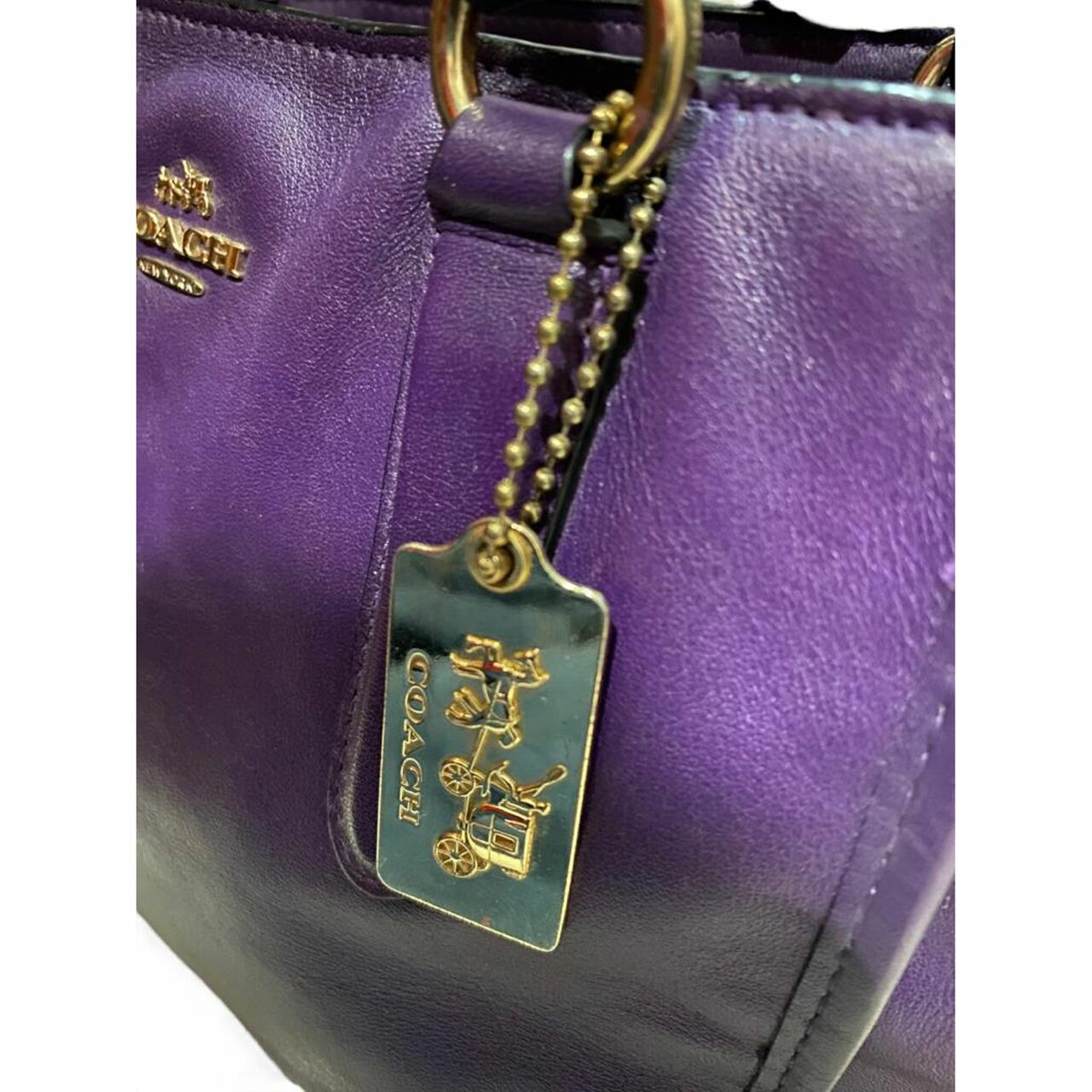 Coach Crosby Carryall 21 In Crossgrain Leather Purple