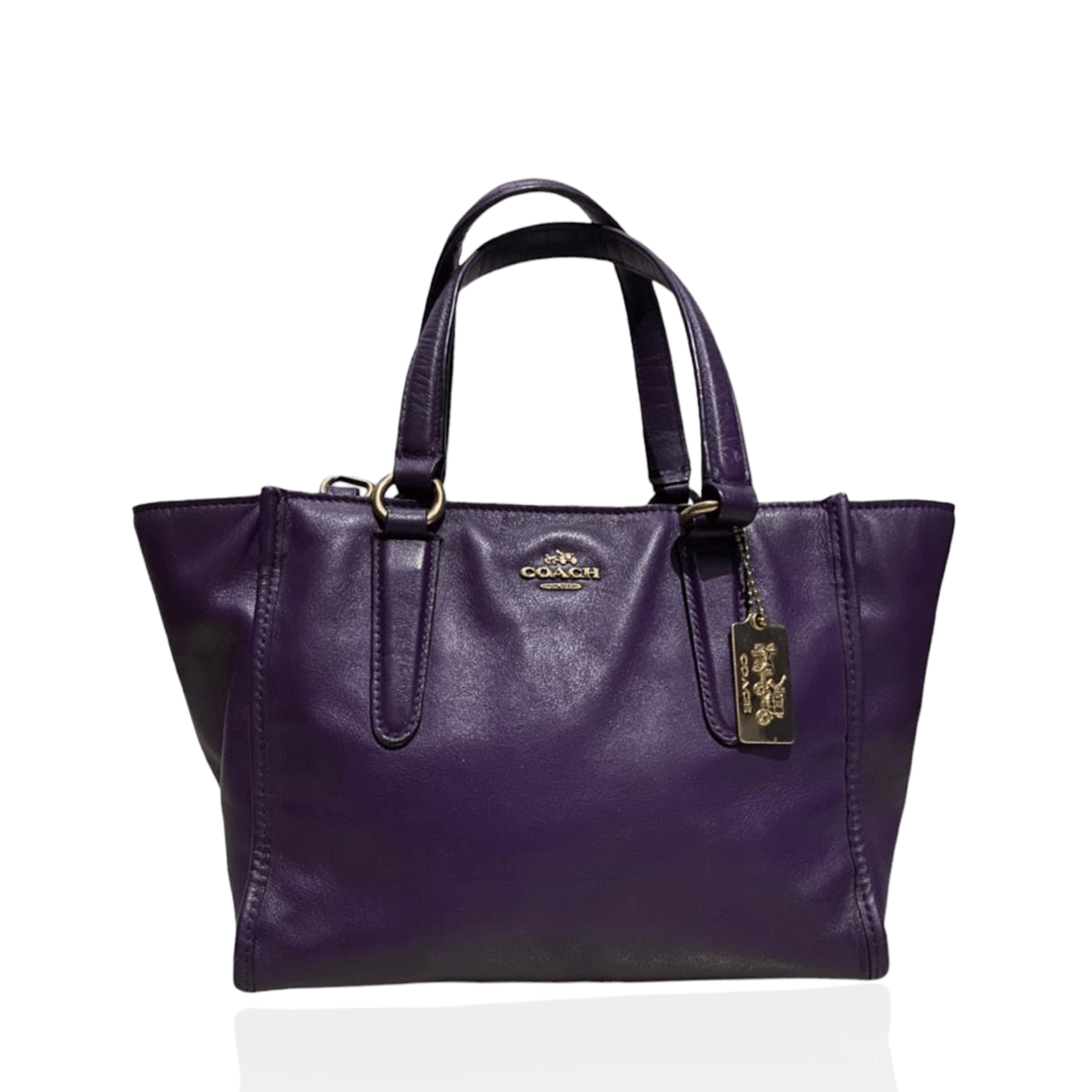 Coach Crosby Carryall 21 In Crossgrain Leather Purple