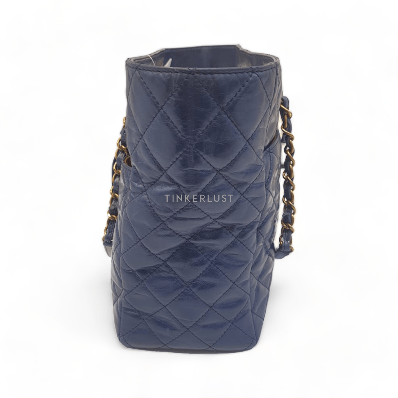 Chanel Calfskin Quilted Tote Navy GHW