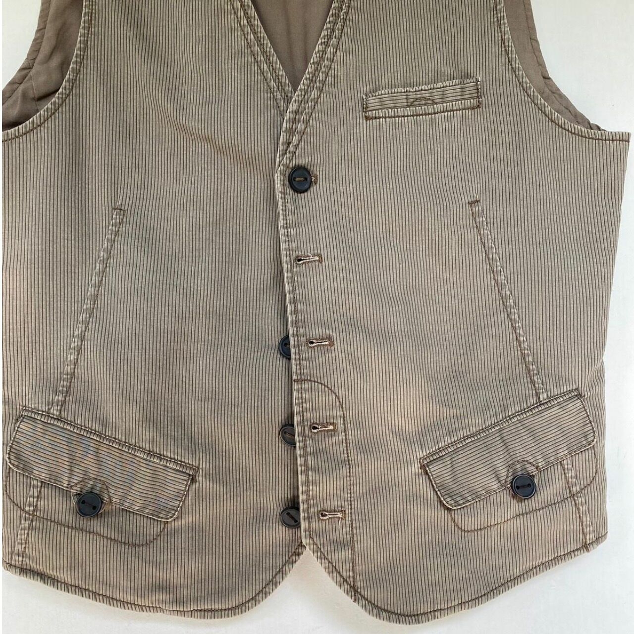 Mango Brown Stripes Vest