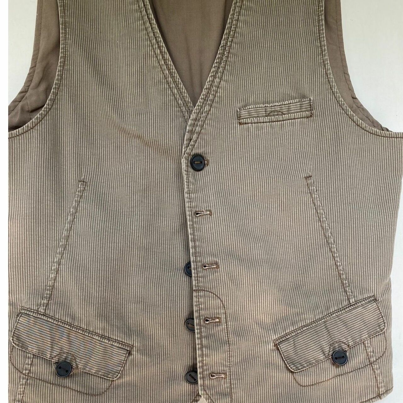 Mango Brown Stripes Vest