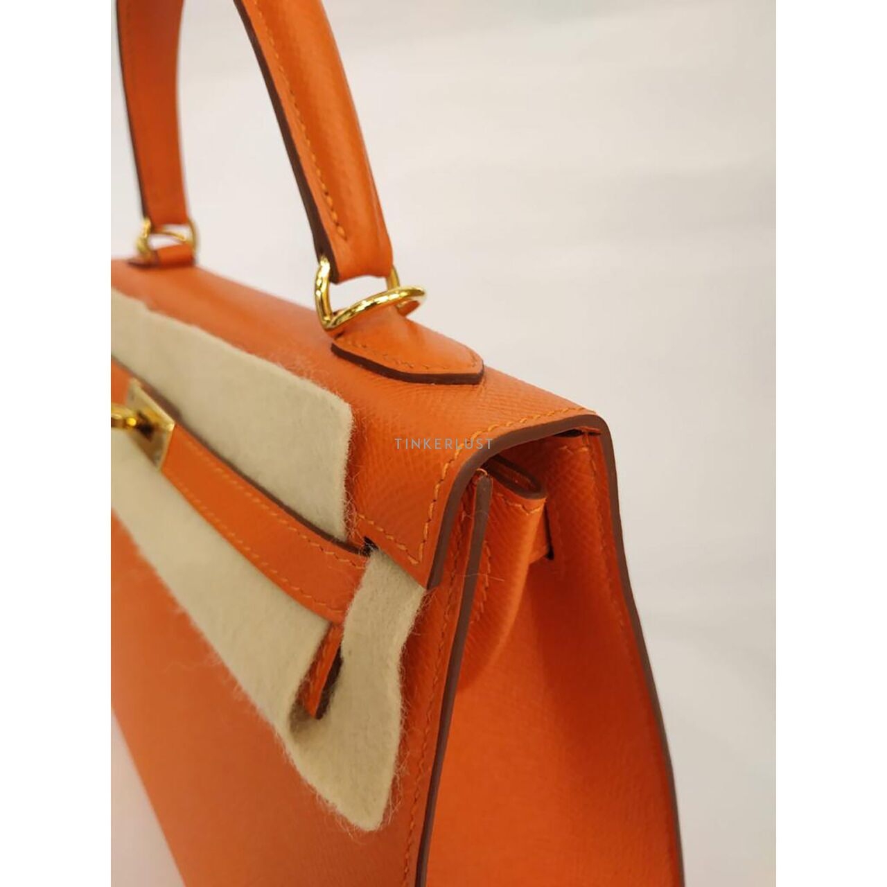 Hermes Kelly 25 Feu Epsel GHW #X Satchel