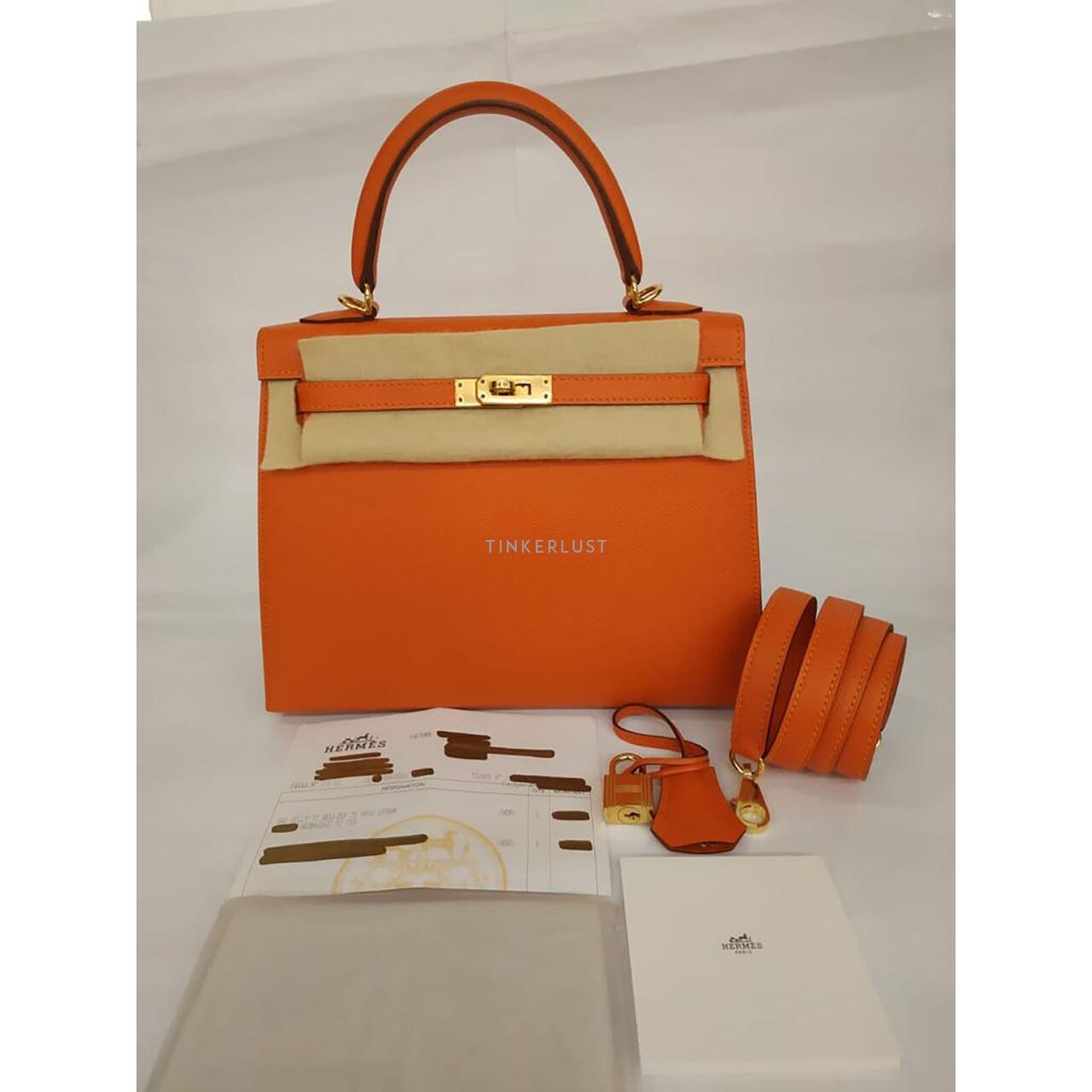 Hermes Kelly 25 Feu Epsel GHW #X Satchel