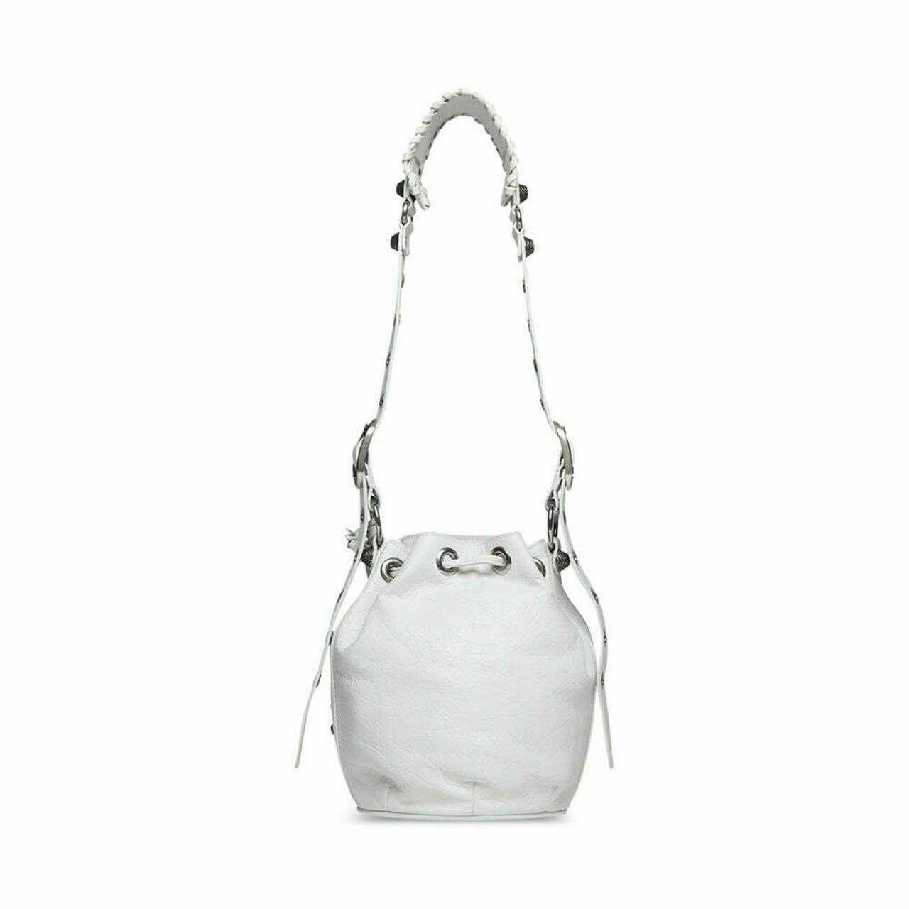 Balenciaga Le Cagole XS Bucket Bag Optic White Shw