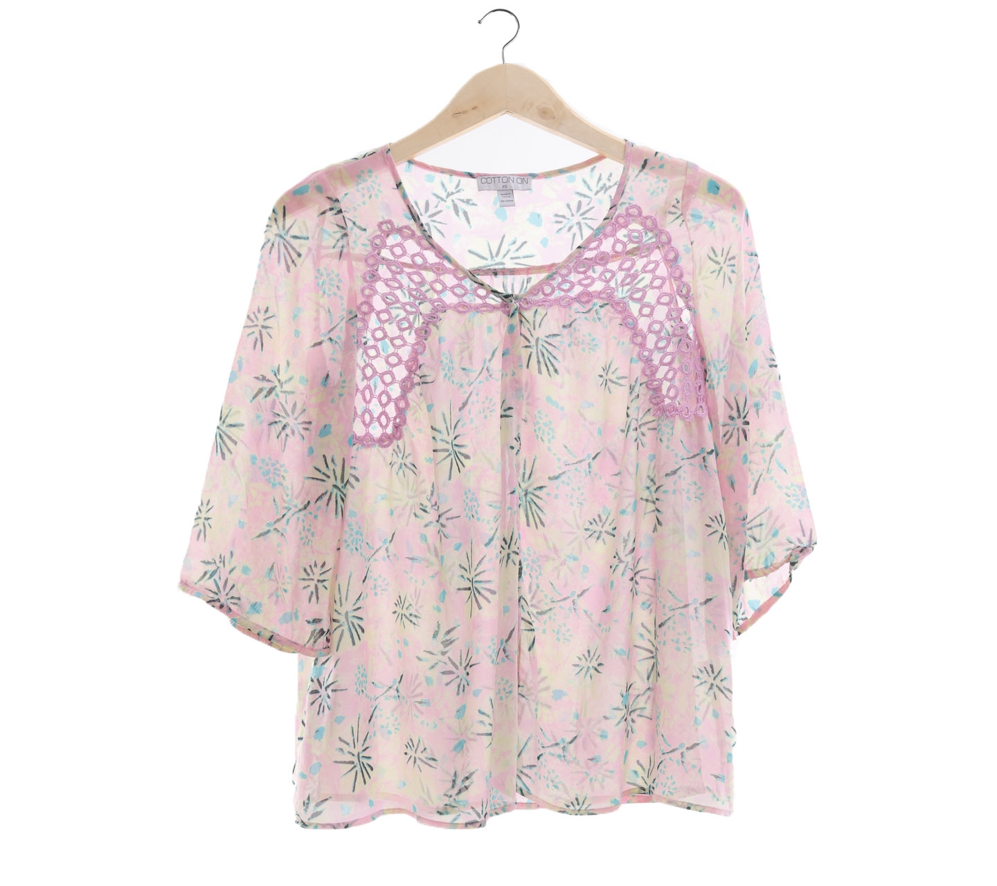 Cotton On Multicolour Printed Sheer Blouse