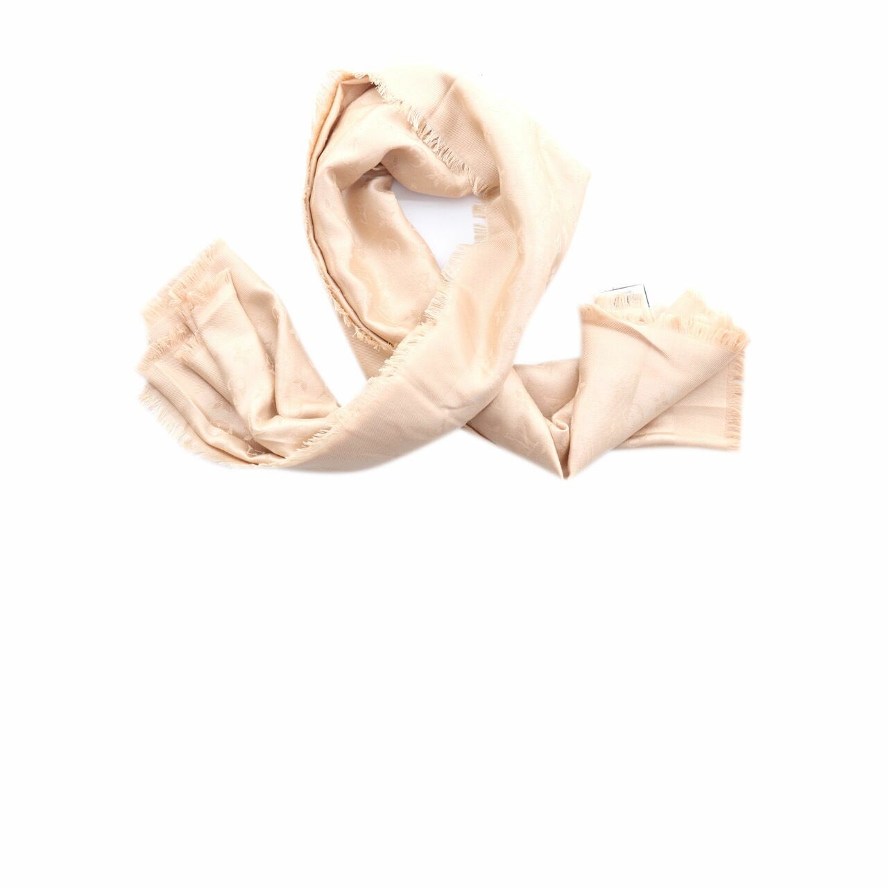 Louis Vuitton  Dune Monogram Wool Silk Blend Beige Scarf