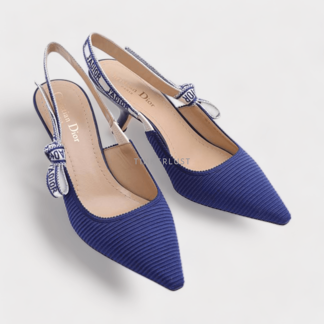 Christian Dior J'Adior Slingback Pumps 65mm in Royal Blue Technical Fabric Heels	