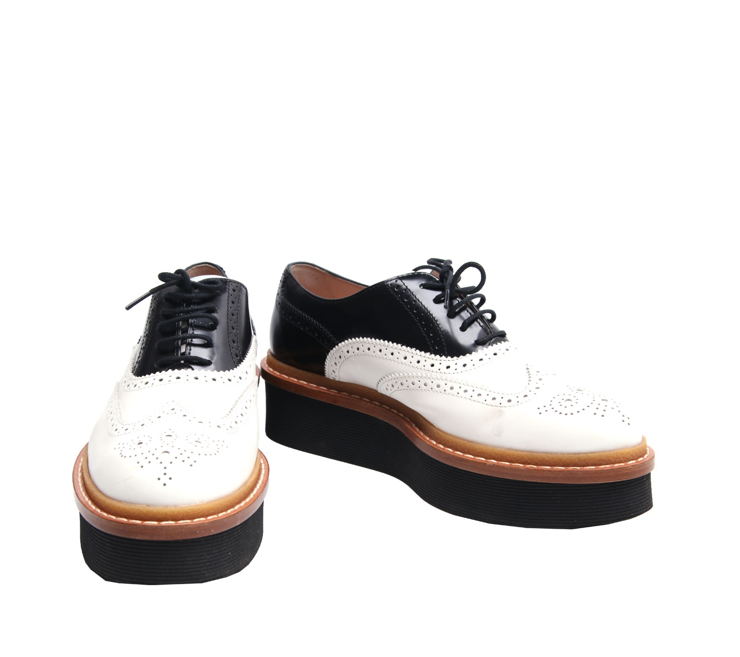 Tod's White & Black Oxford Sneakers