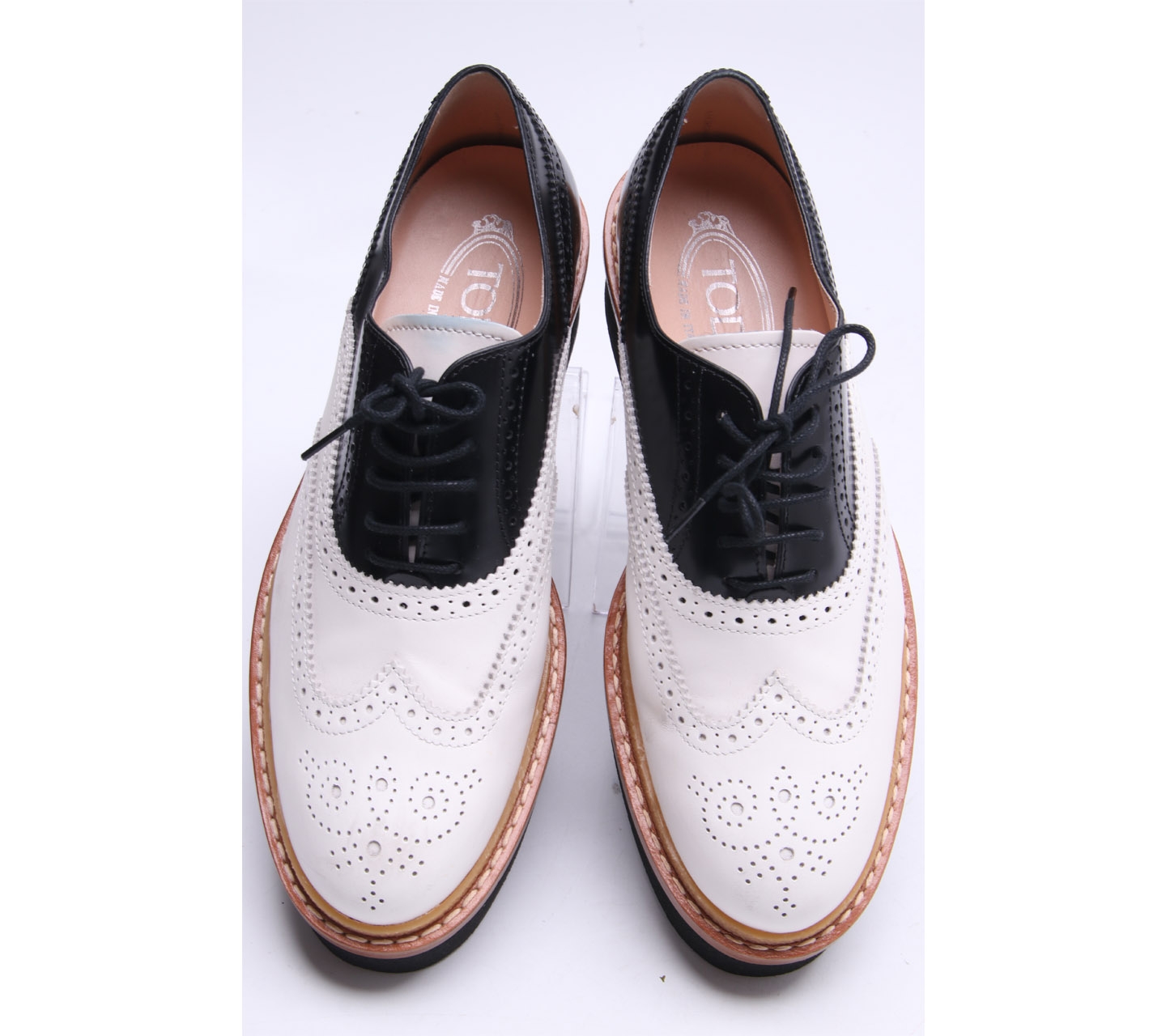 Tod's White & Black Oxford Sneakers