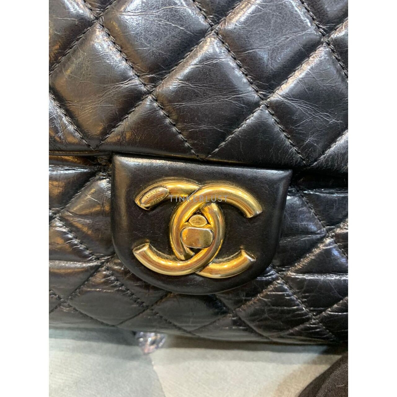 Chanel Castle Rock Top Handle Black Calfskin GHW #18 Shoulder Bag