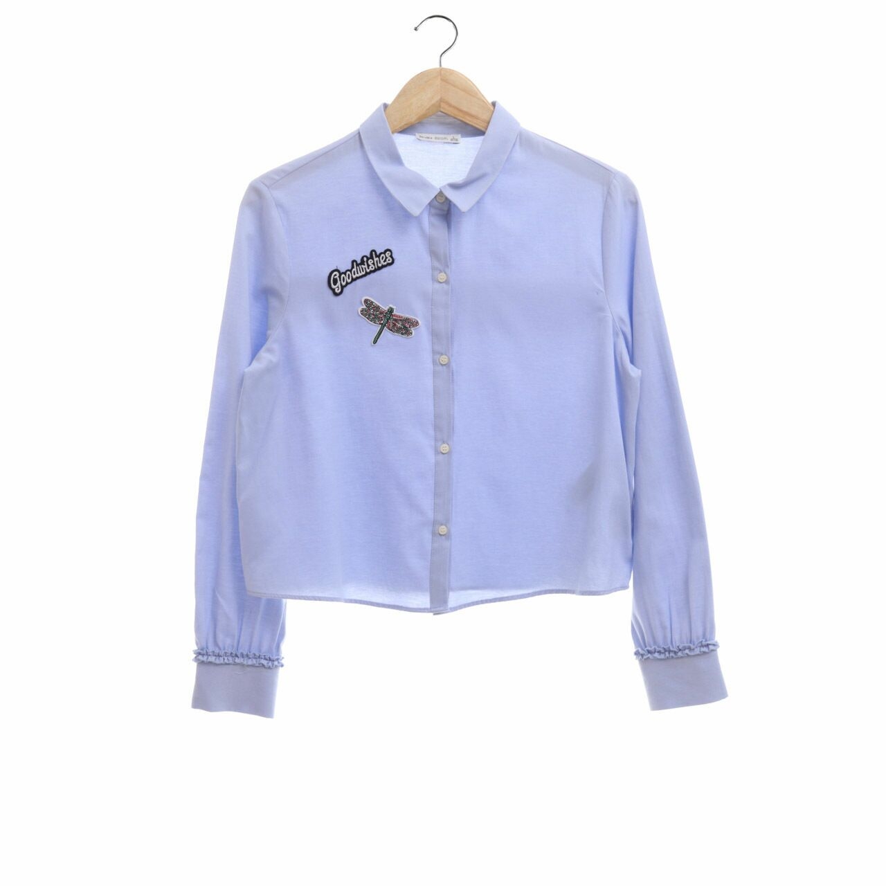 Bershka Blue Patch Shirt