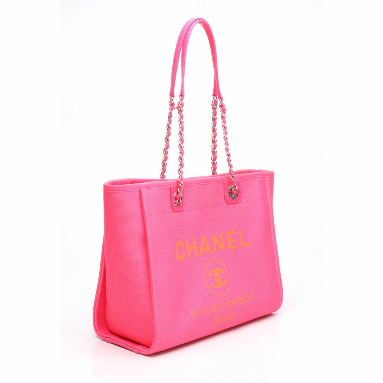 Chanel Deauville Neon Pink SHW #31Tote Bag