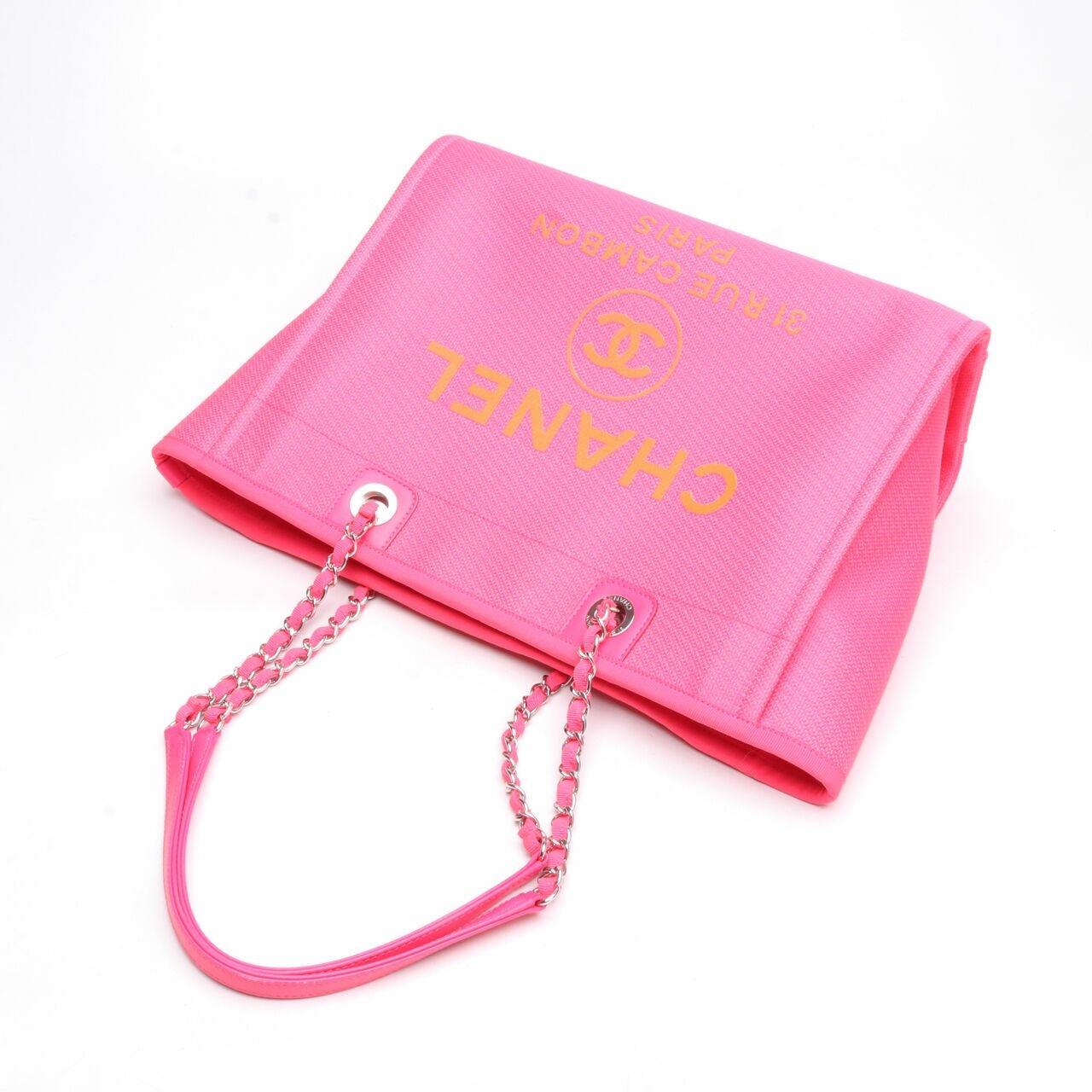 Chanel Deauville Neon Pink SHW #31Tote Bag