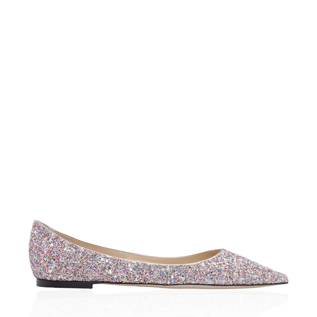 Jimmy Choo Love Ballerina in Mochi Luminous Glow-in-the-Dark Glitter with JC Button