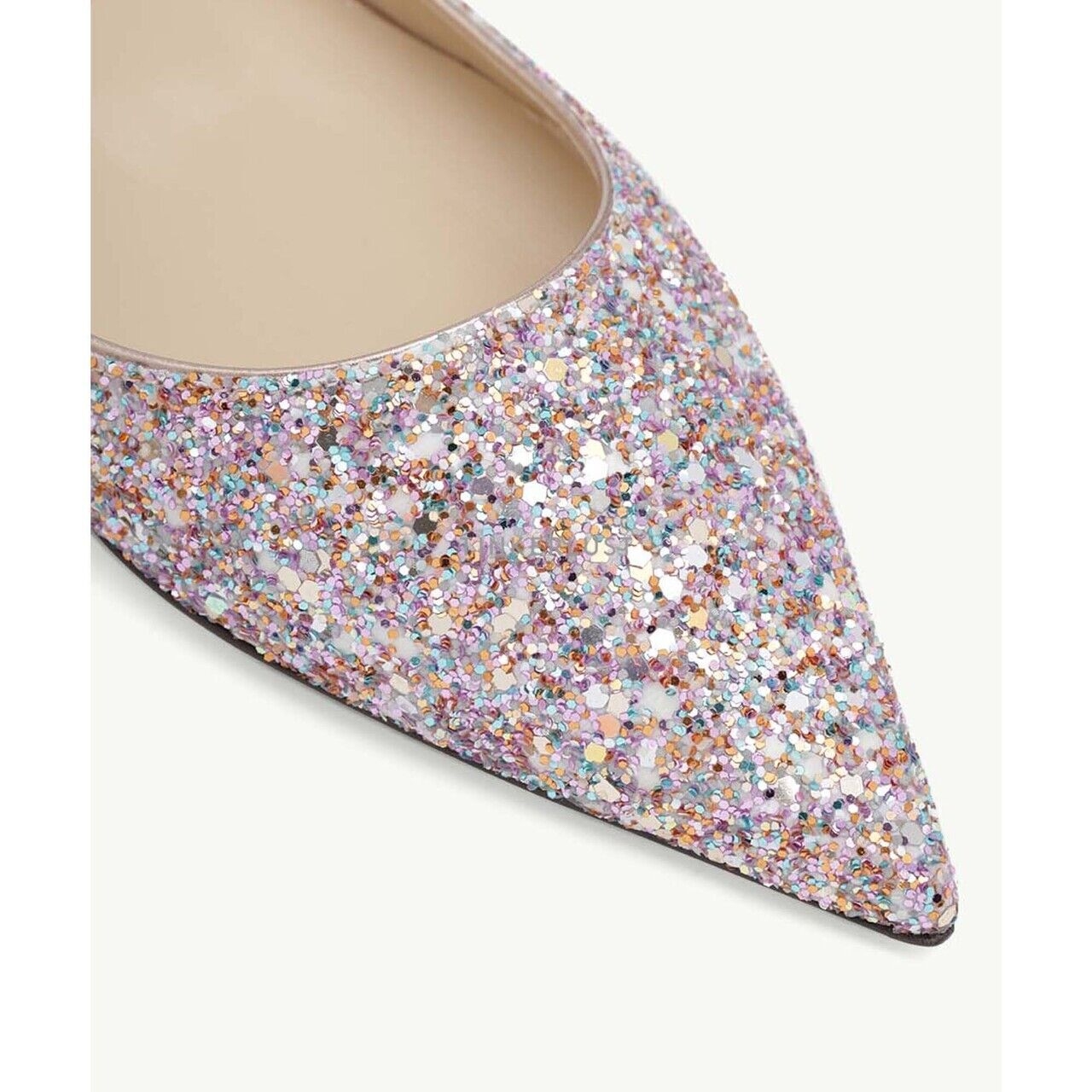 Jimmy Choo Love Ballerina in Mochi Luminous Glow-in-the-Dark Glitter with JC Button