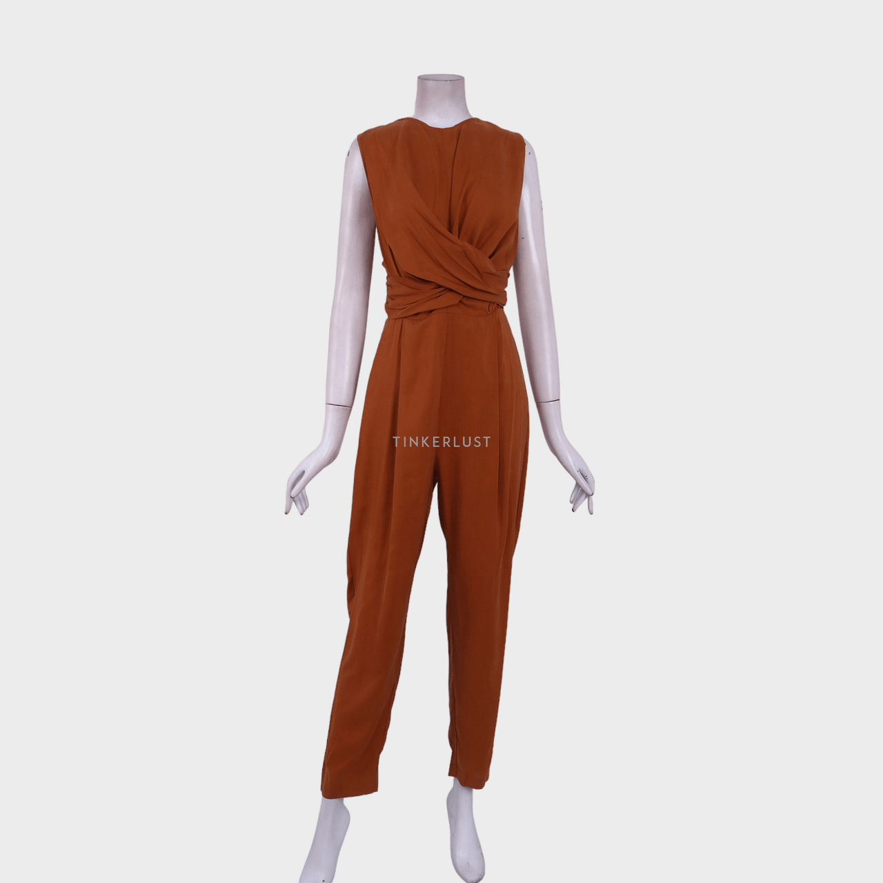 Mango Caramel Back Cut Out Jumpsuit