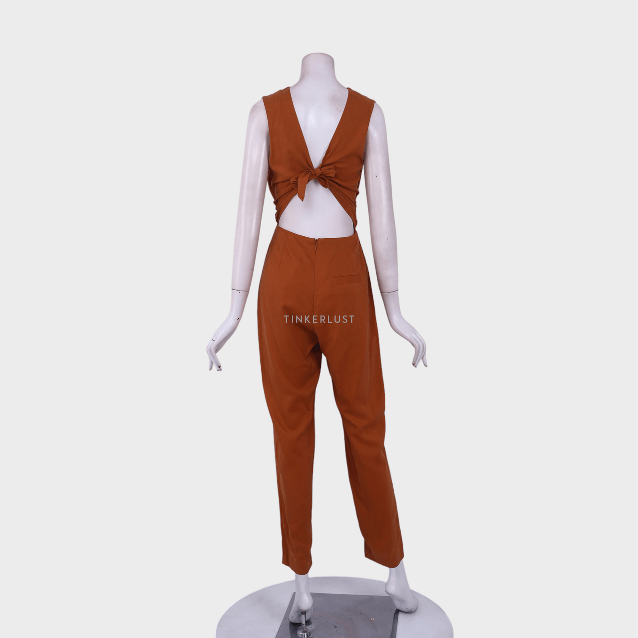 Mango Caramel Back Cut Out Jumpsuit