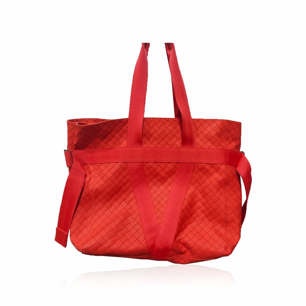 Bottega Veneta Red Plaid Tote Bag