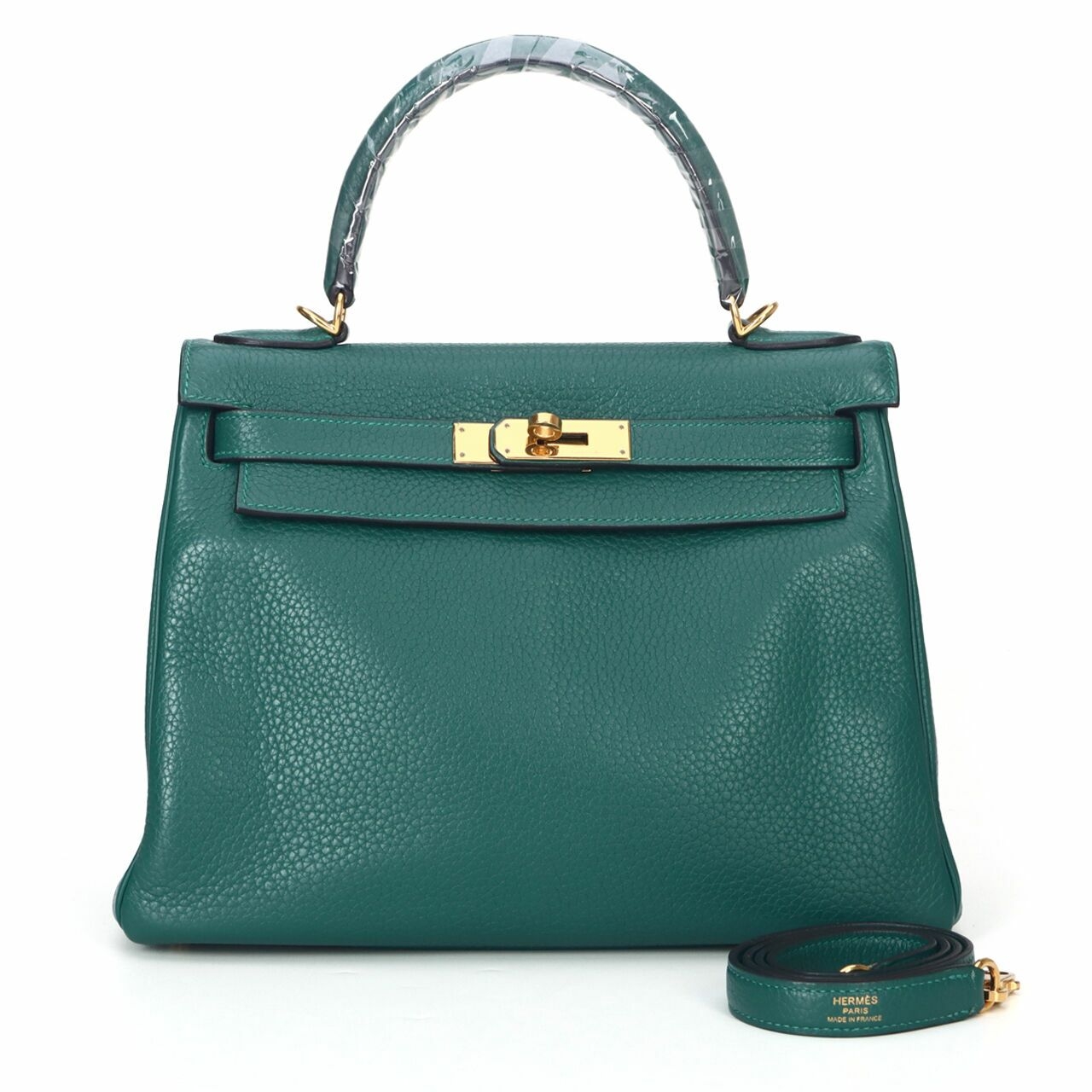 Hermes Kelly 28 Malachite Togo GHW 2013 #Q Satchel