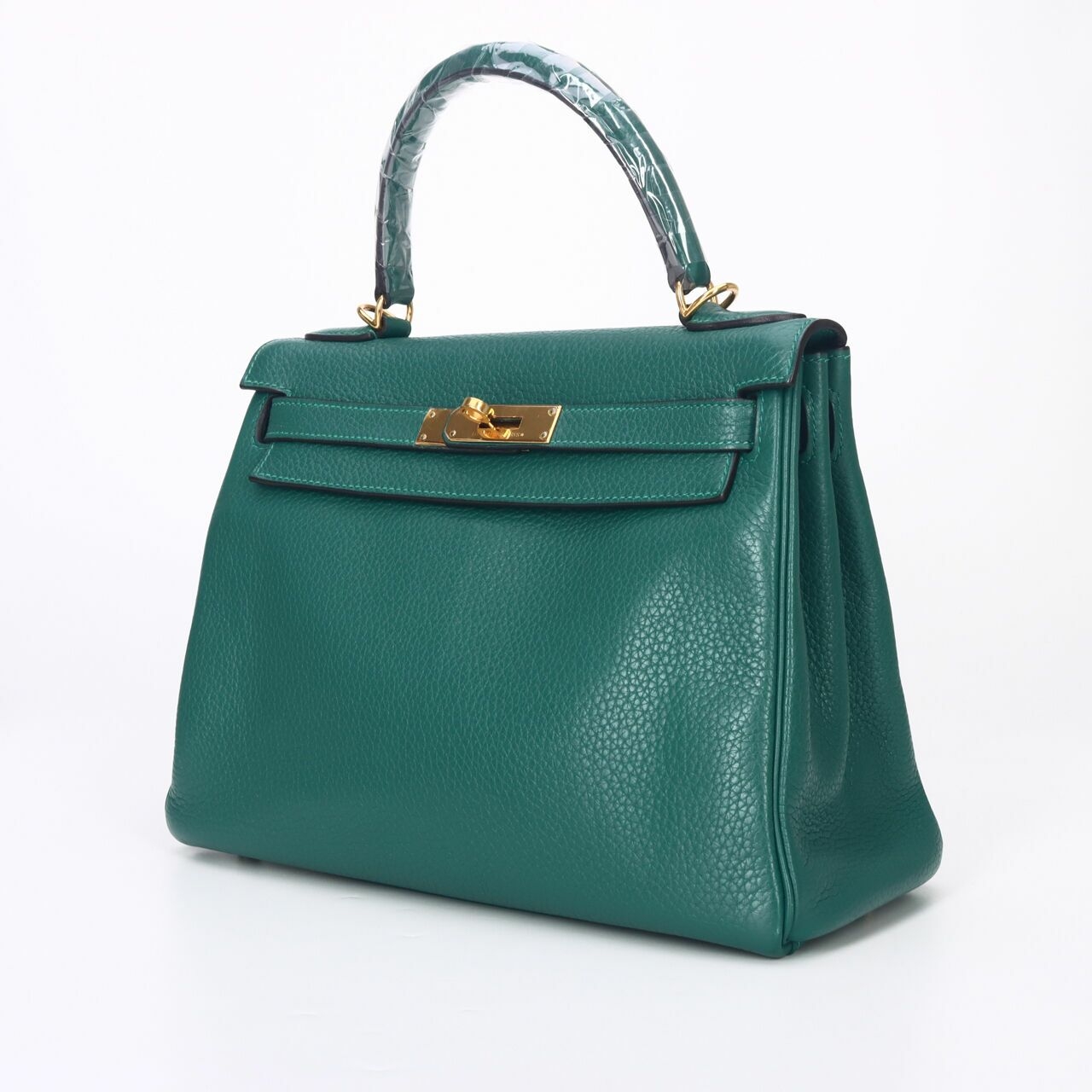 Hermes Kelly 28 Malachite Togo GHW 2013 #Q Satchel