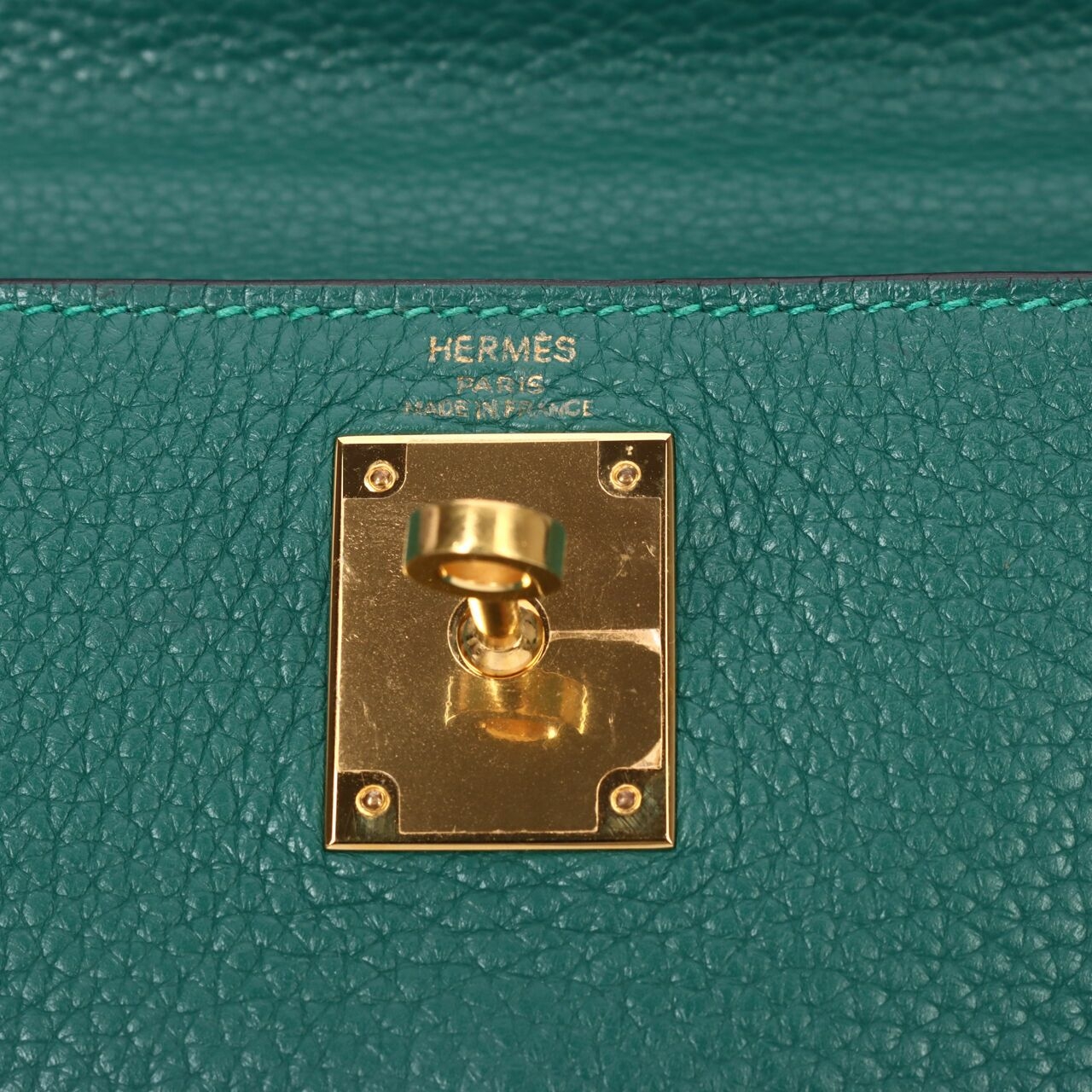 Hermes Kelly 28 Malachite Togo GHW 2013 #Q Satchel