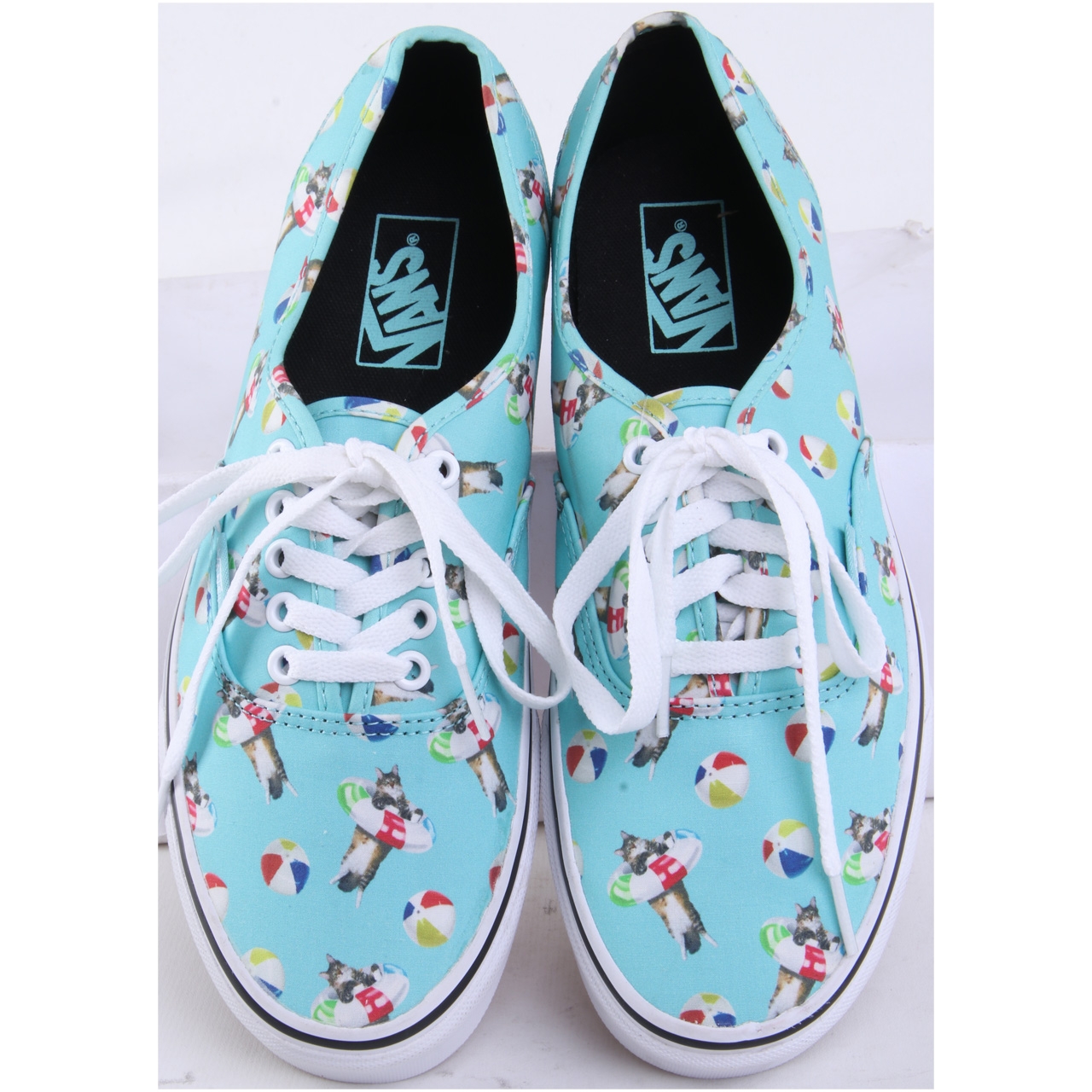 Vans Turquoise Cat Printed Sneakers