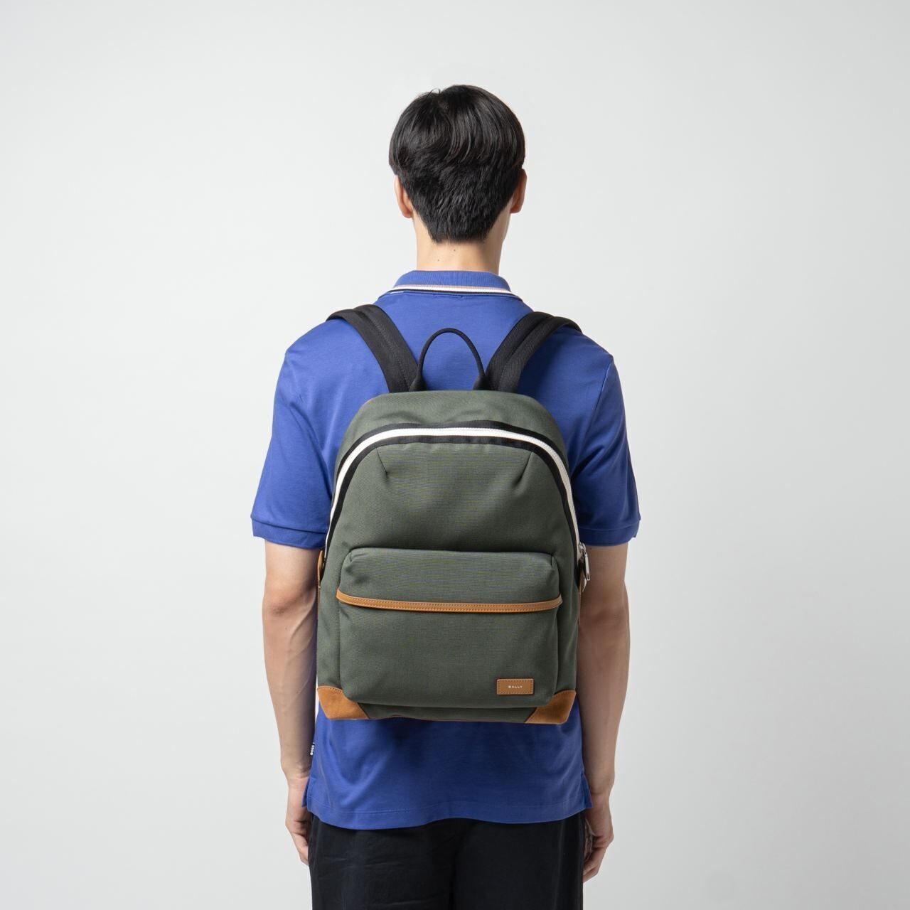 Bally Bord Treckey Canvas Backpack Khaki Green