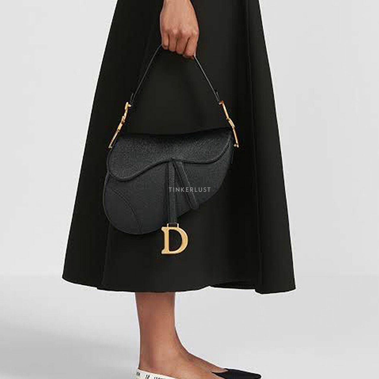 Christian Dior Saddle Medium Black Grained GHW 2022 Shoulder Bag