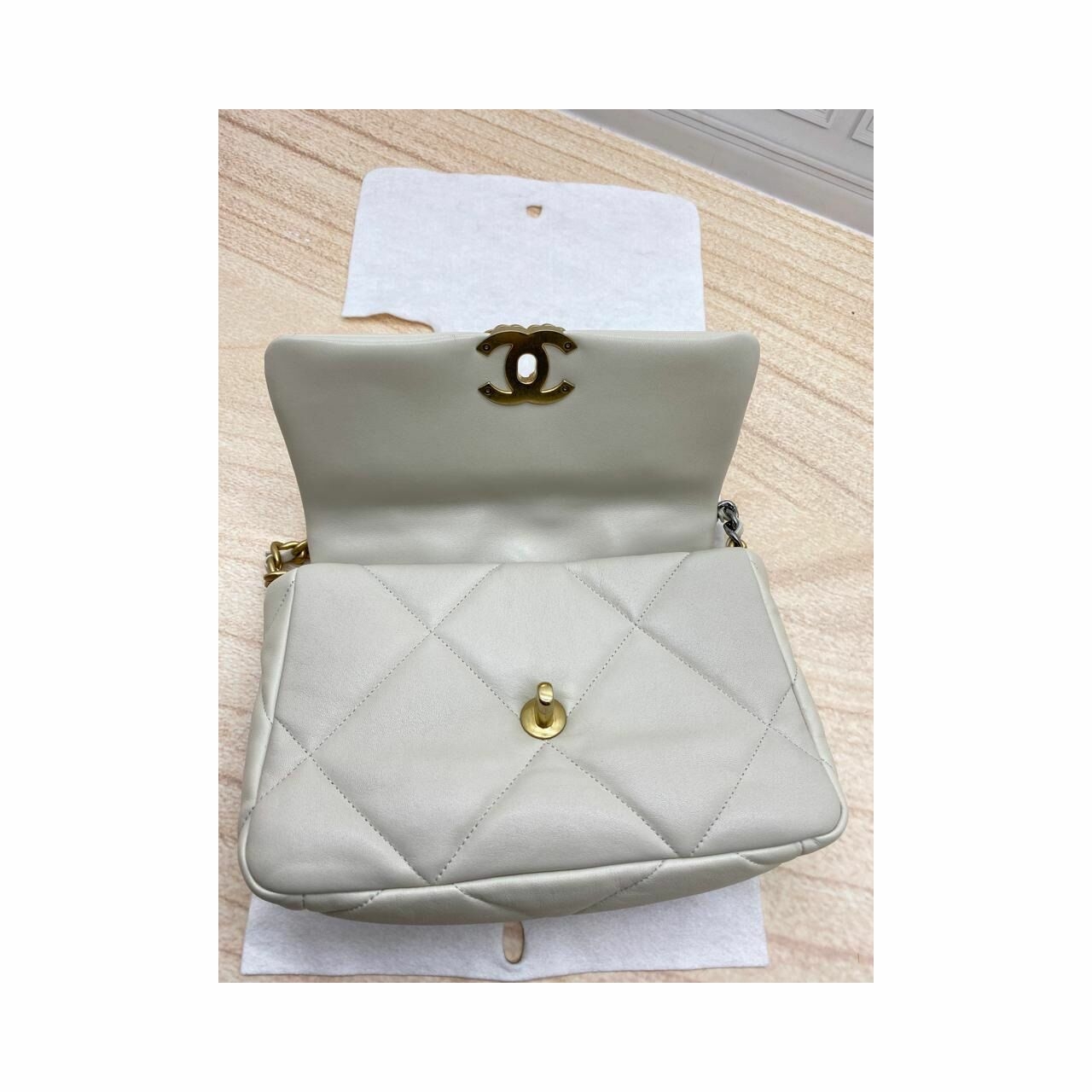 Chanel 19 Light Beige GHW #30 Shoulder Bag