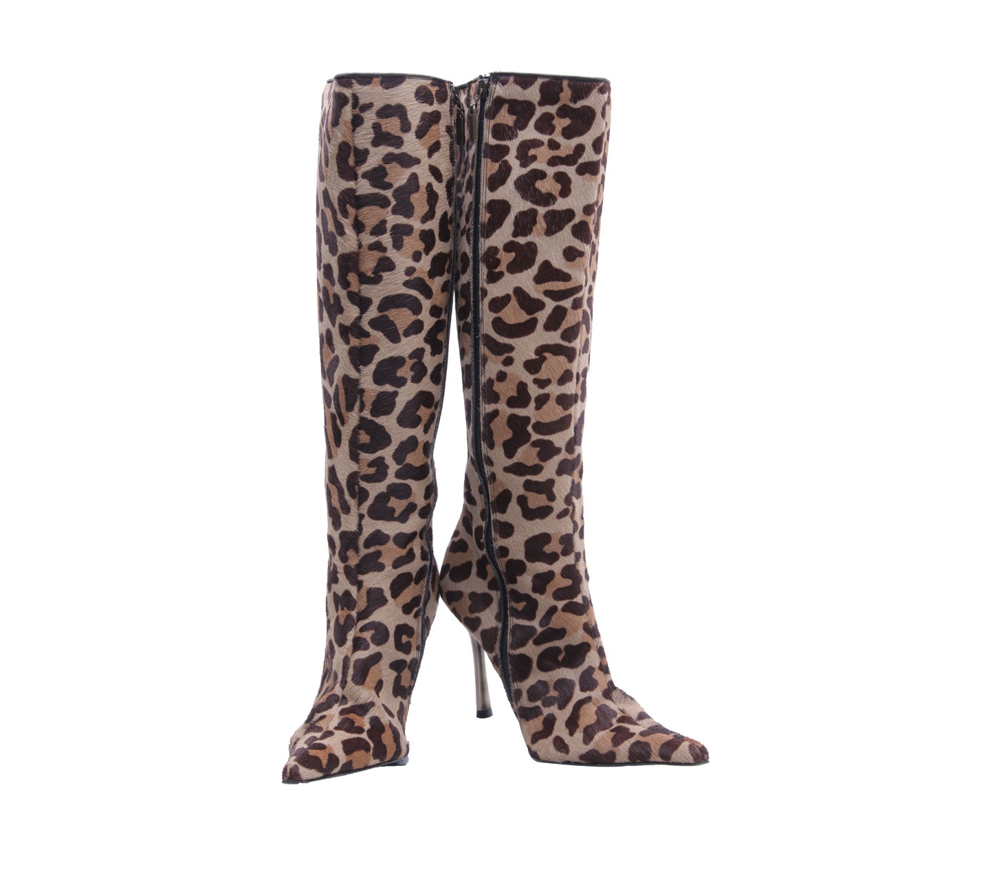 Private Collection Brown Leopard Heels Boots