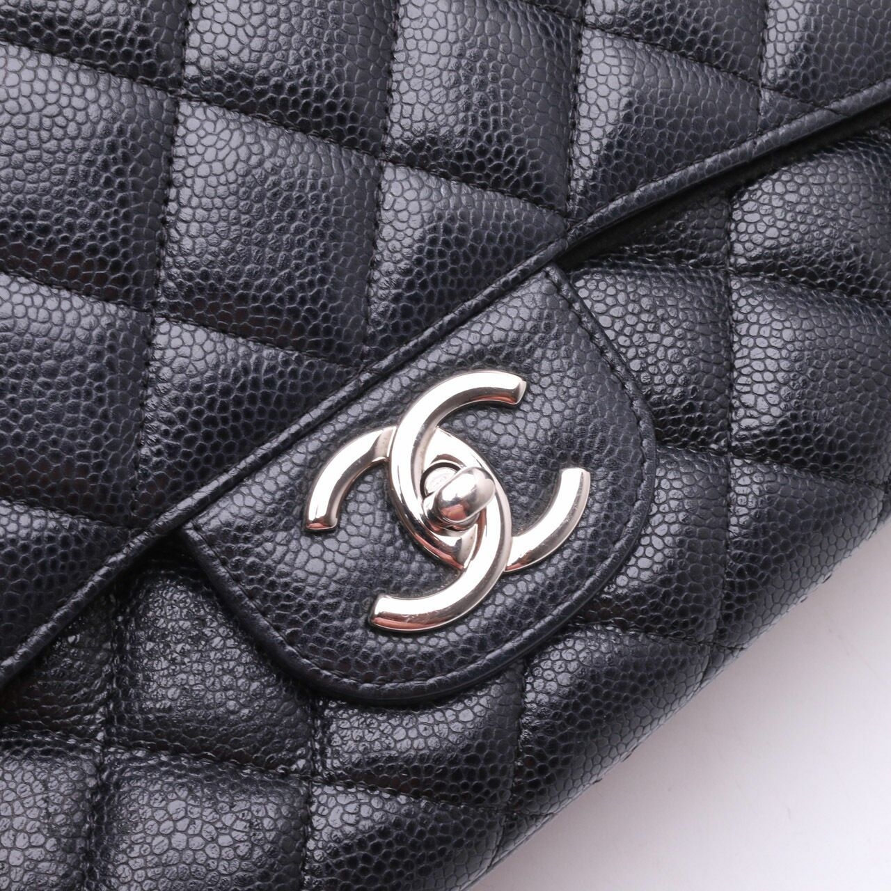  Chanel Black Double Flap Caviar Shoulder Bag 