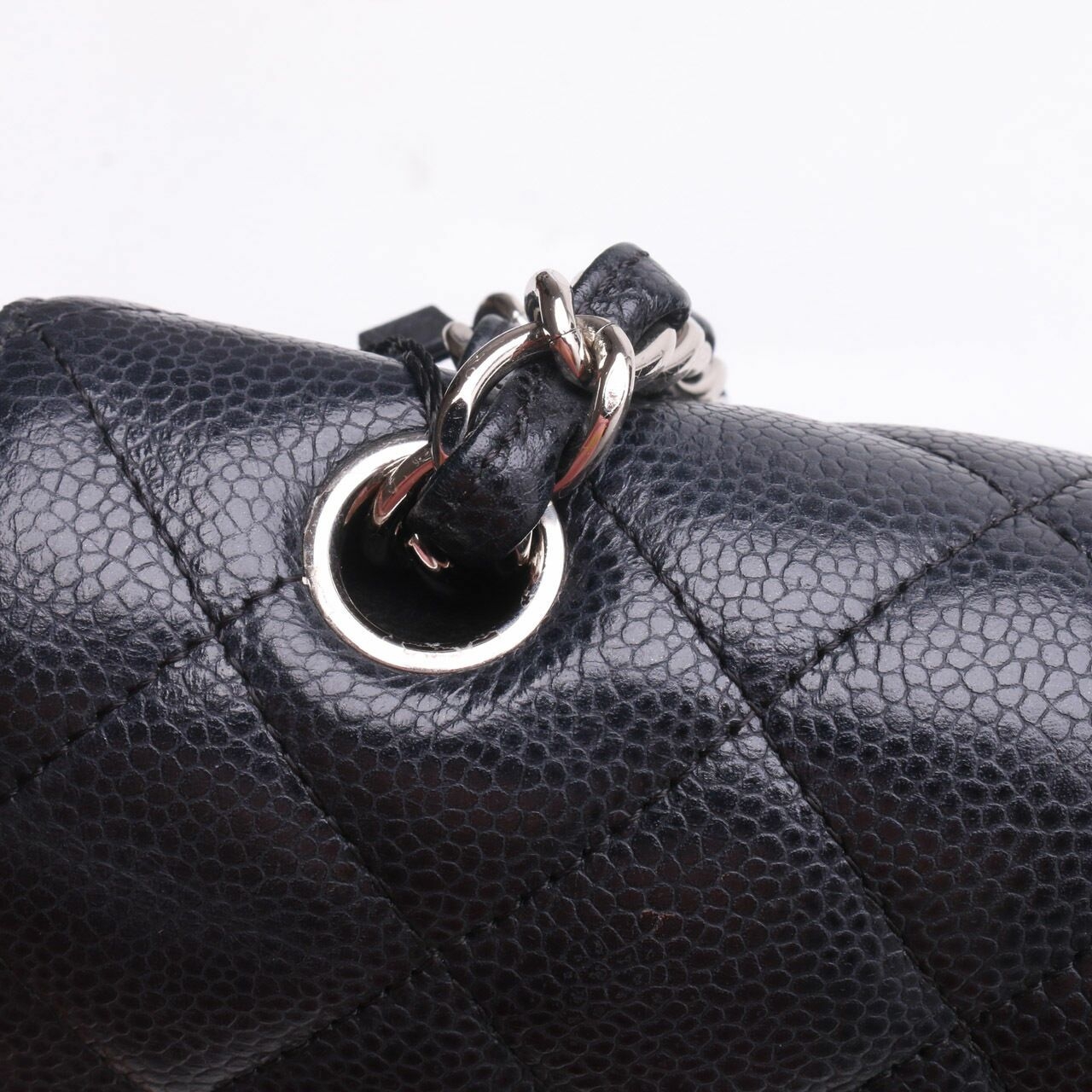  Chanel Black Double Flap Caviar Shoulder Bag 