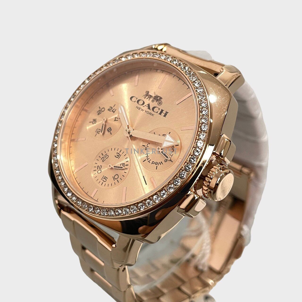 Coach Boyfriend Rose Gold Stainless Steel Watch