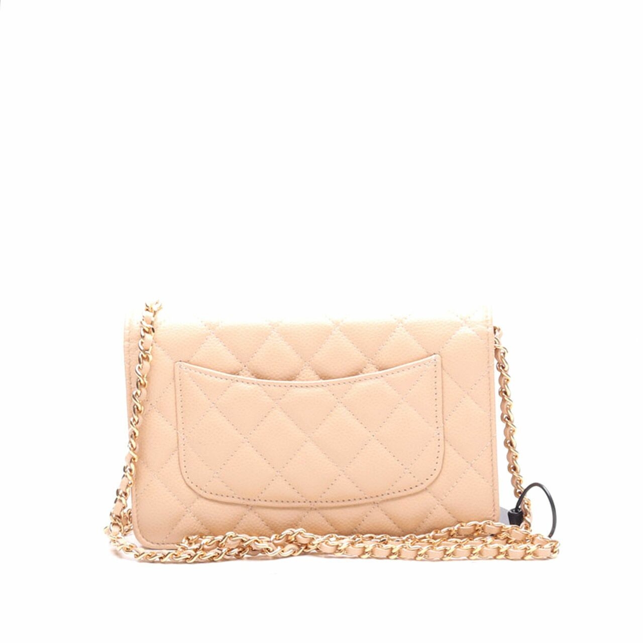 Chanel Quilted Beige Chain Sling Bag