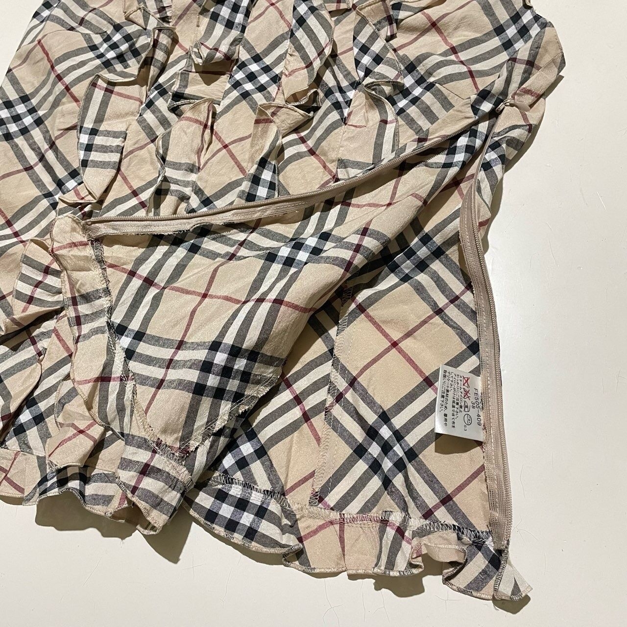 Burberry Camel Orange & Caramel Plaid Blouse