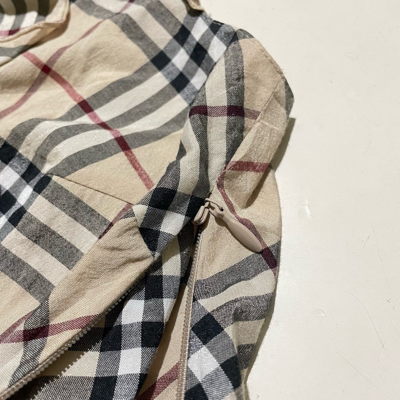 Burberry Camel Orange & Caramel Plaid Blouse