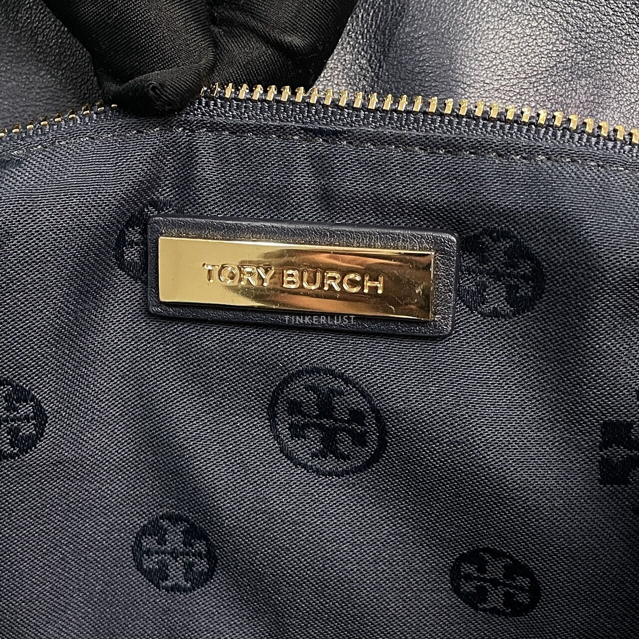 Tory Burch Marion Small Navy Suede Shoulder Bag