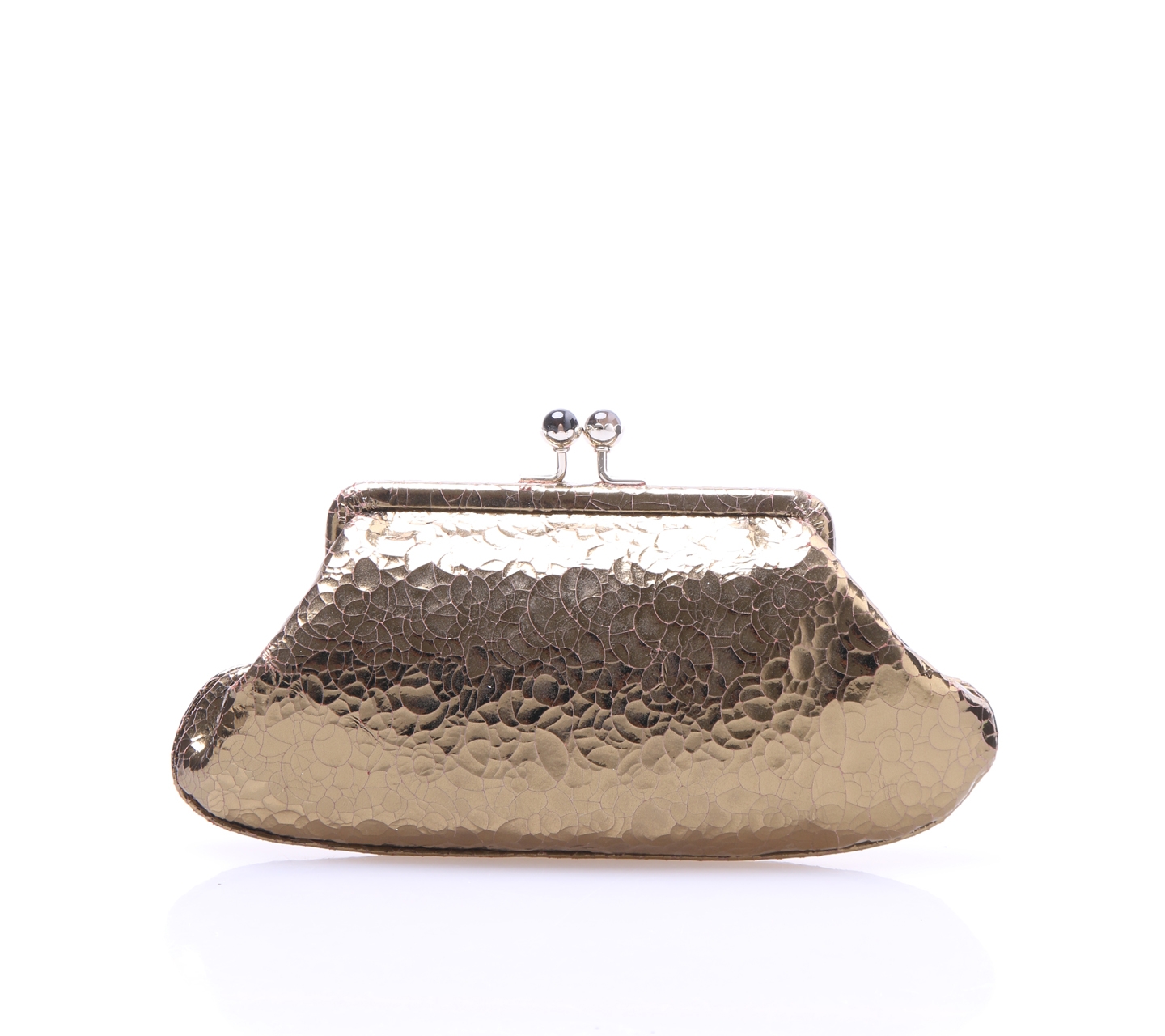 Anya Hindmarch Gold Carckle Mirror Effect Clutch