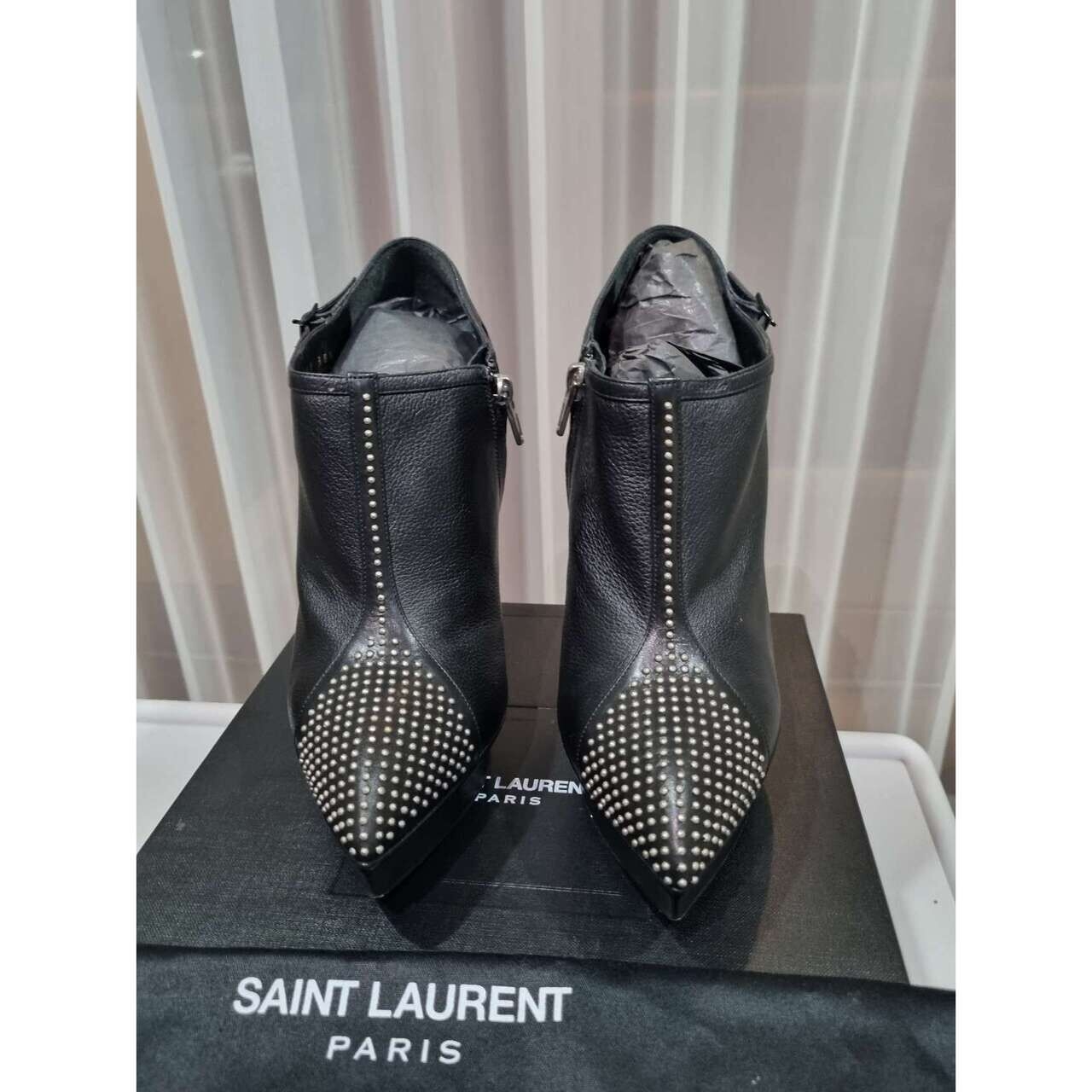 Saint Laurent Janis Black Leather Boots