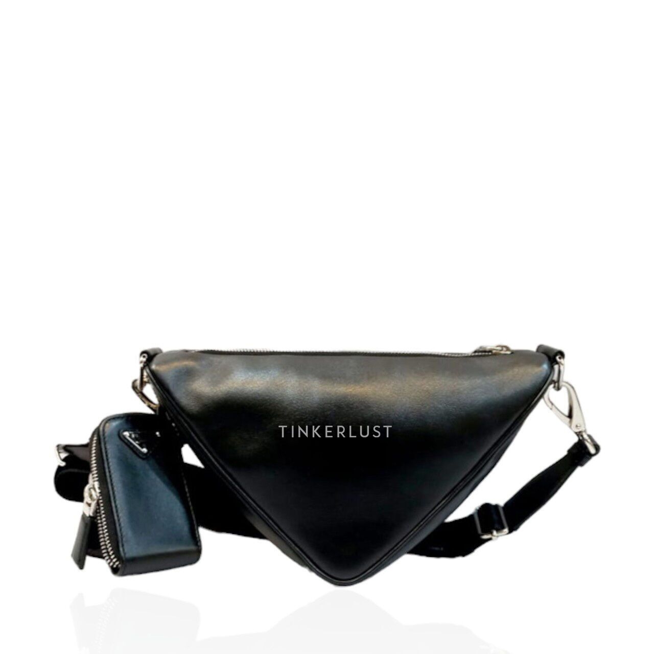 Prada Triangle Black Leather 2021 Sling Bag