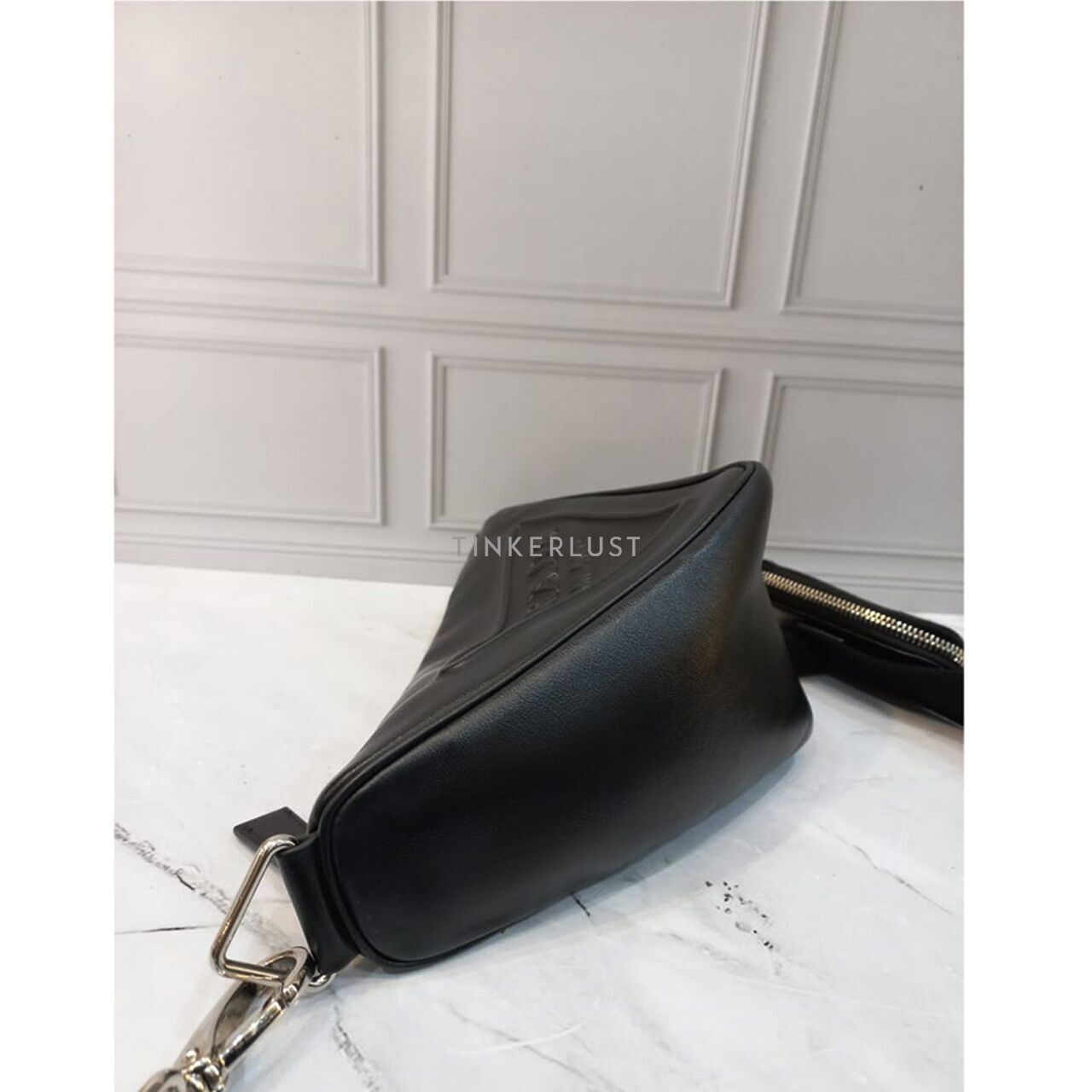 Prada Triangle Black Leather 2021 Sling Bag