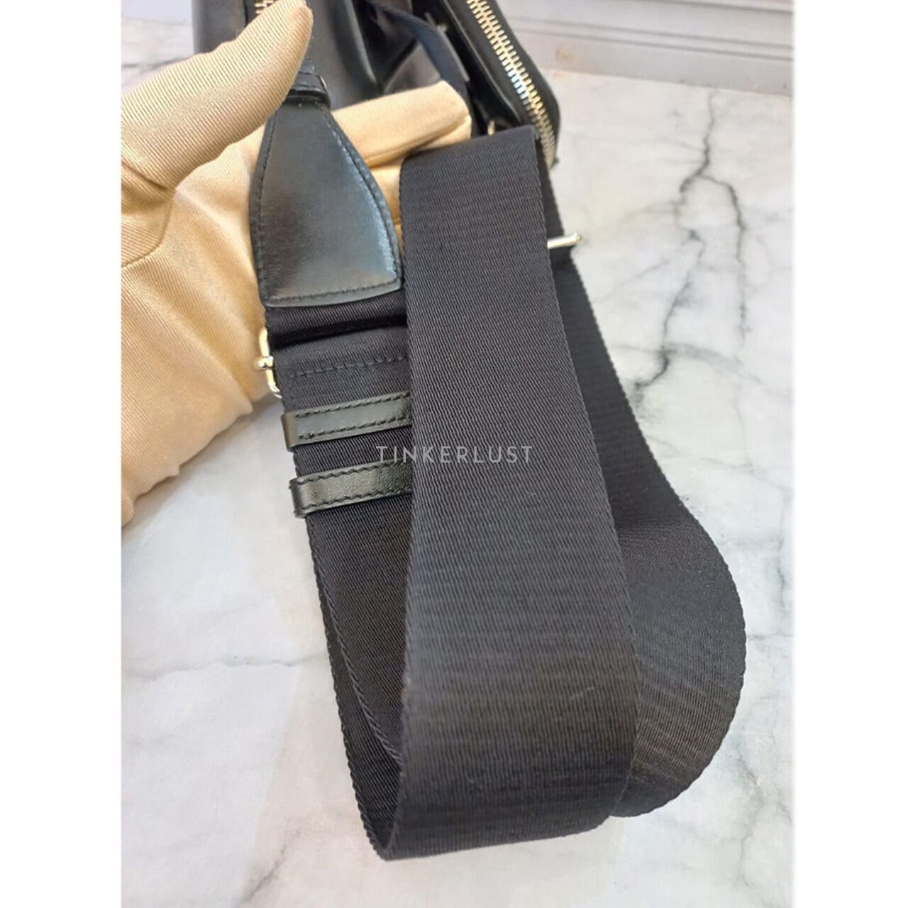 Prada Triangle Black Leather 2021 Sling Bag