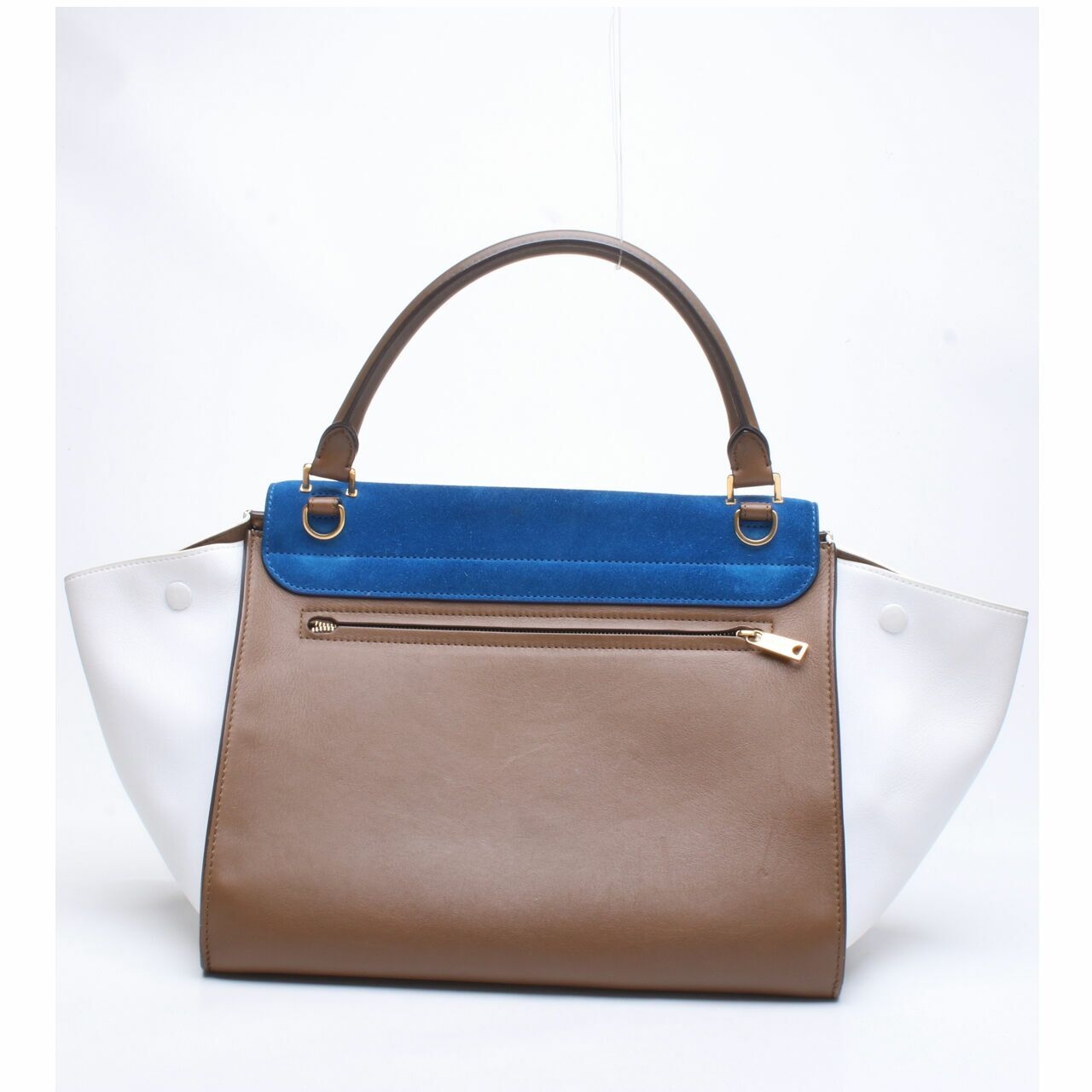 Celine Tricolor Leather and Suede Medium Trapeze Top Handle Satchel