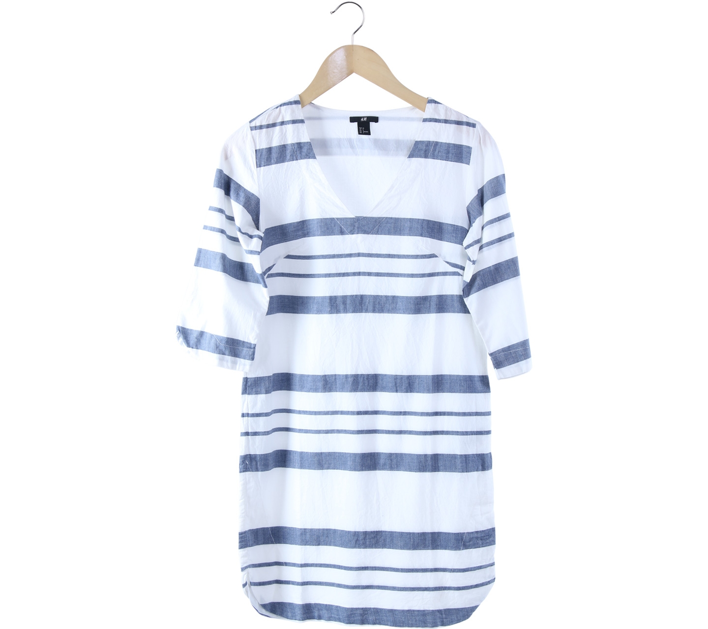 H&M Blue And White Striped Mini Dress